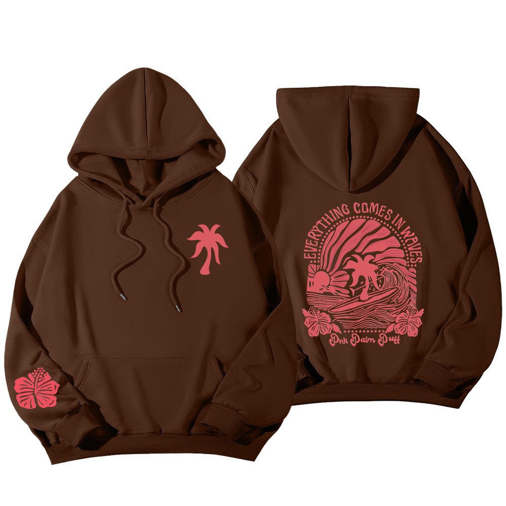 Pink Palm Puff Hoodie Ping Pong Puff Hoodie