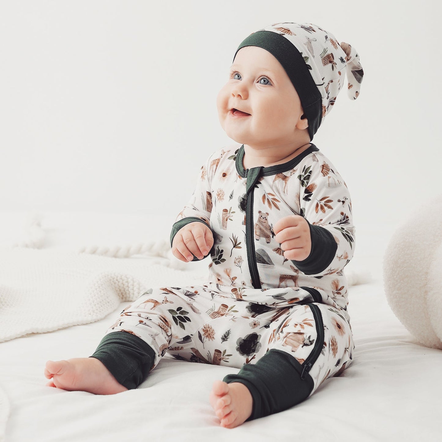 Bamboo Baby Pajamas Convertible Zipper Footie Pajamas Romper