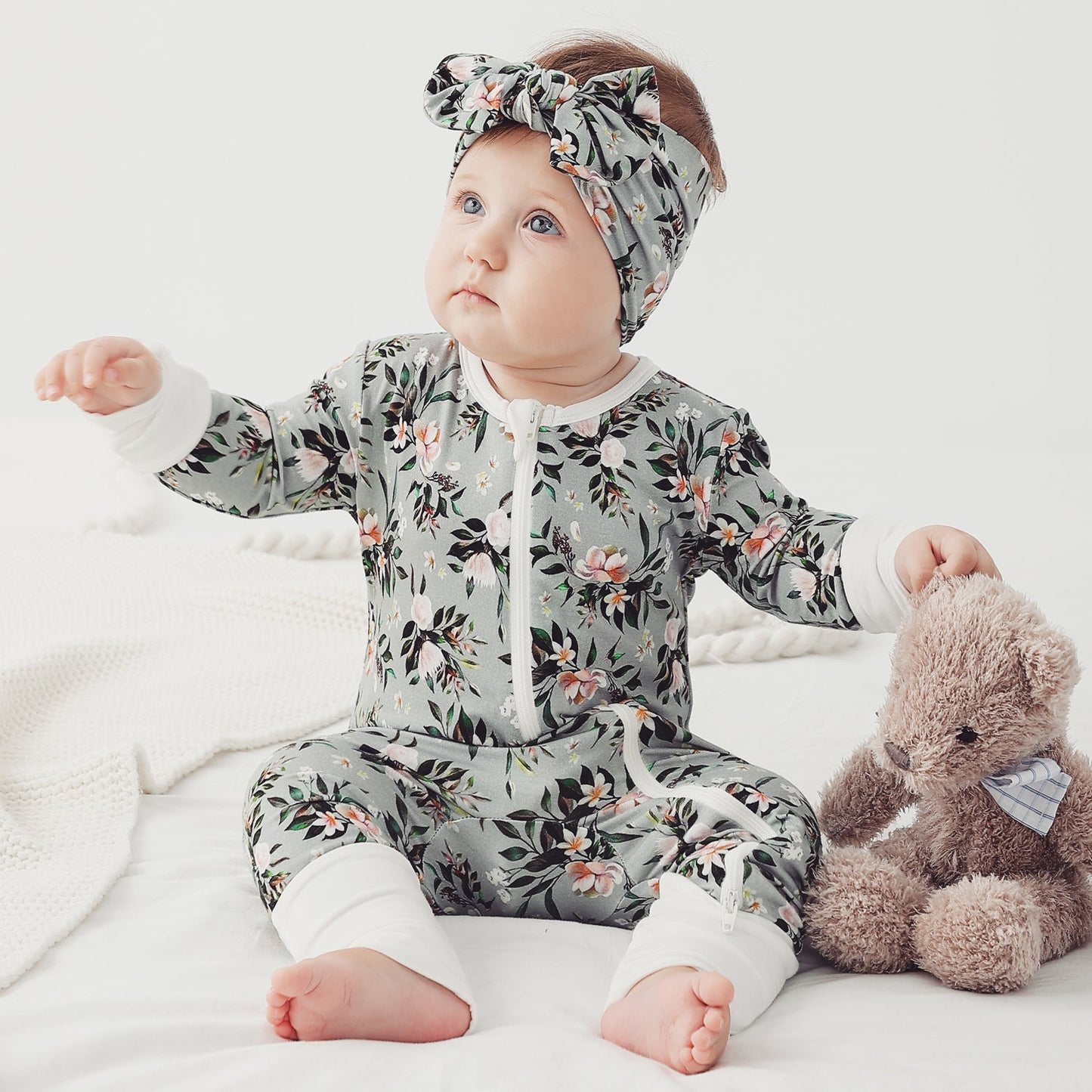 Bamboo Baby Pajamas Convertible Zipper Footie Pajamas Romper