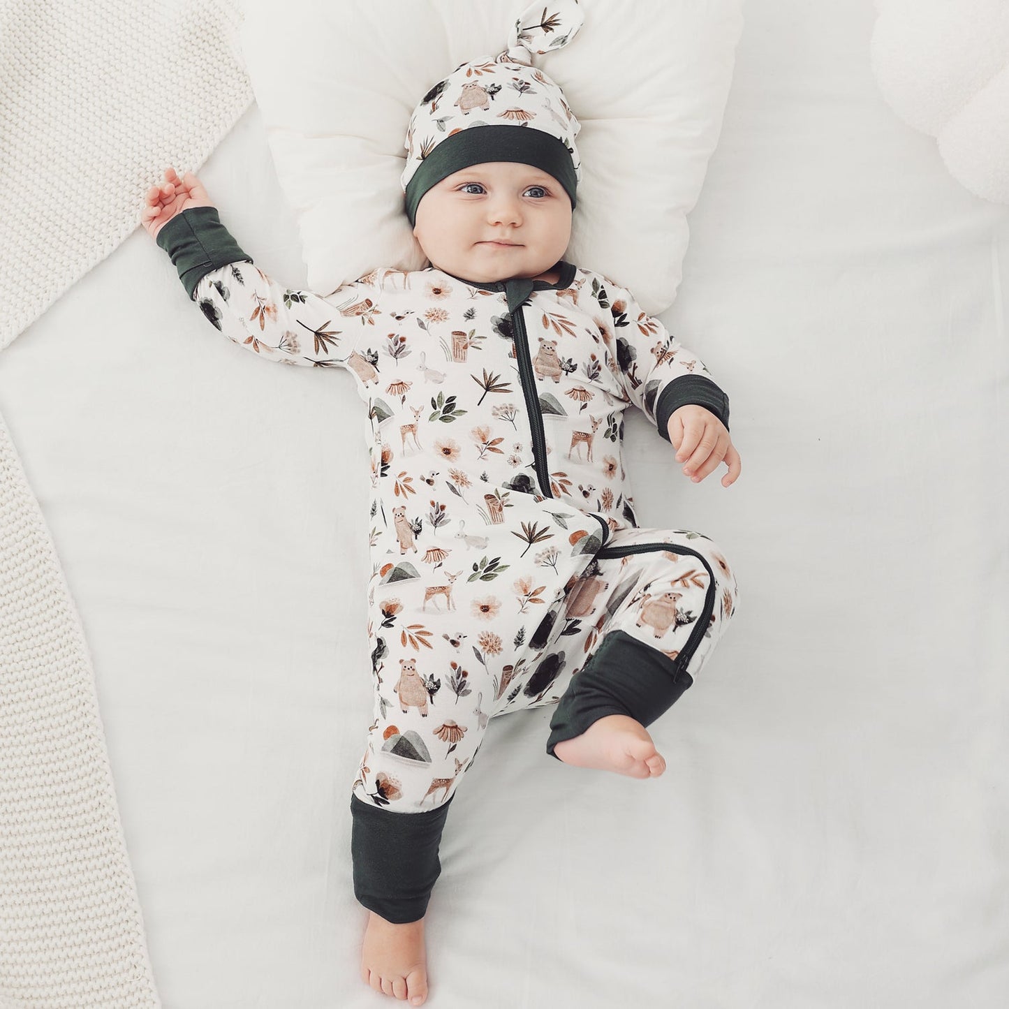 Bamboo Baby Pajamas Convertible Zipper Footie Pajamas Romper
