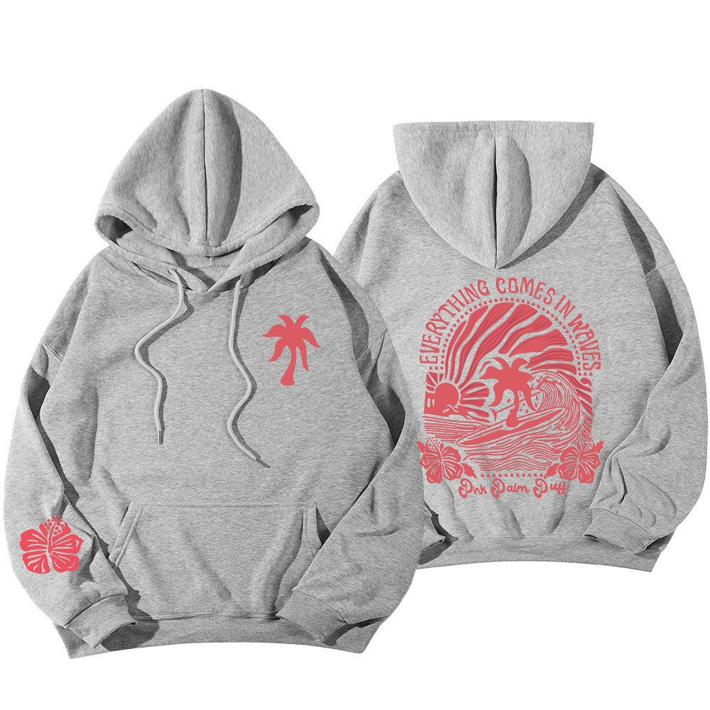 Pink Palm Puff Hoodie Ping Pong Puff Hoodie