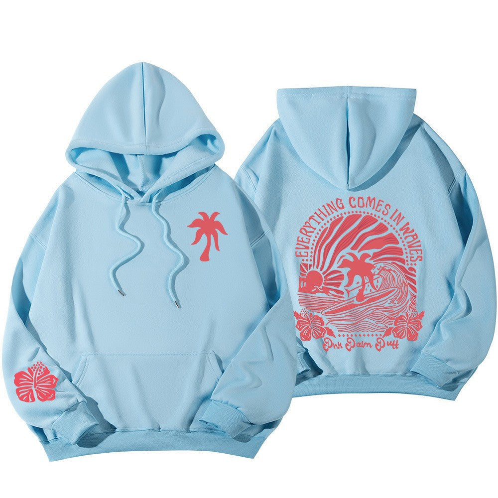 Pink Palm Puff Hoodie Ping Pong Puff Hoodie