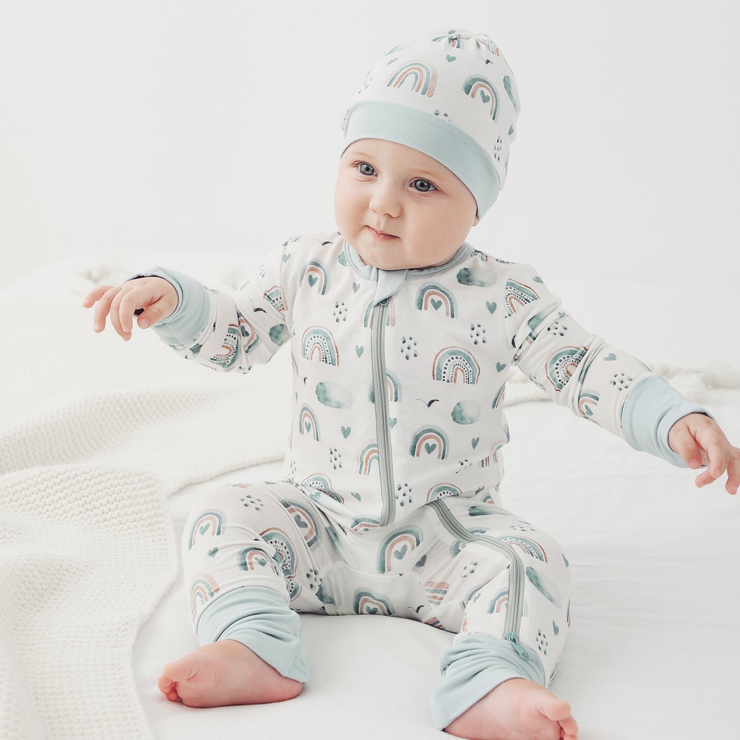 Lenygose Bamboo Baby Pajamas Convertible Zipper Footie Pajamas Romper