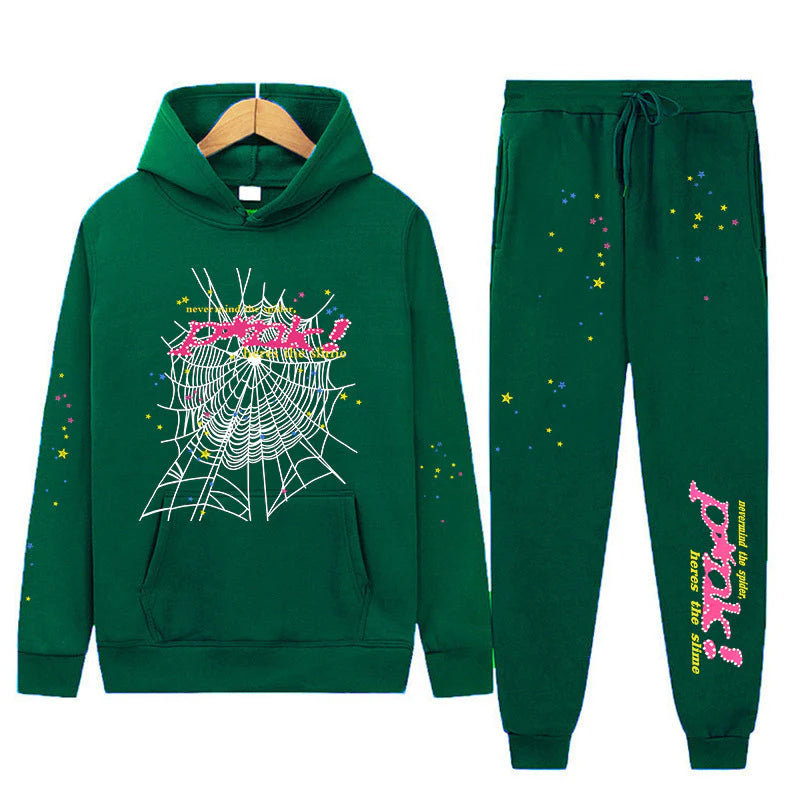 Sp5der p*nk V2 Hoodie Sweatpant Set Sp5der Tracksuit