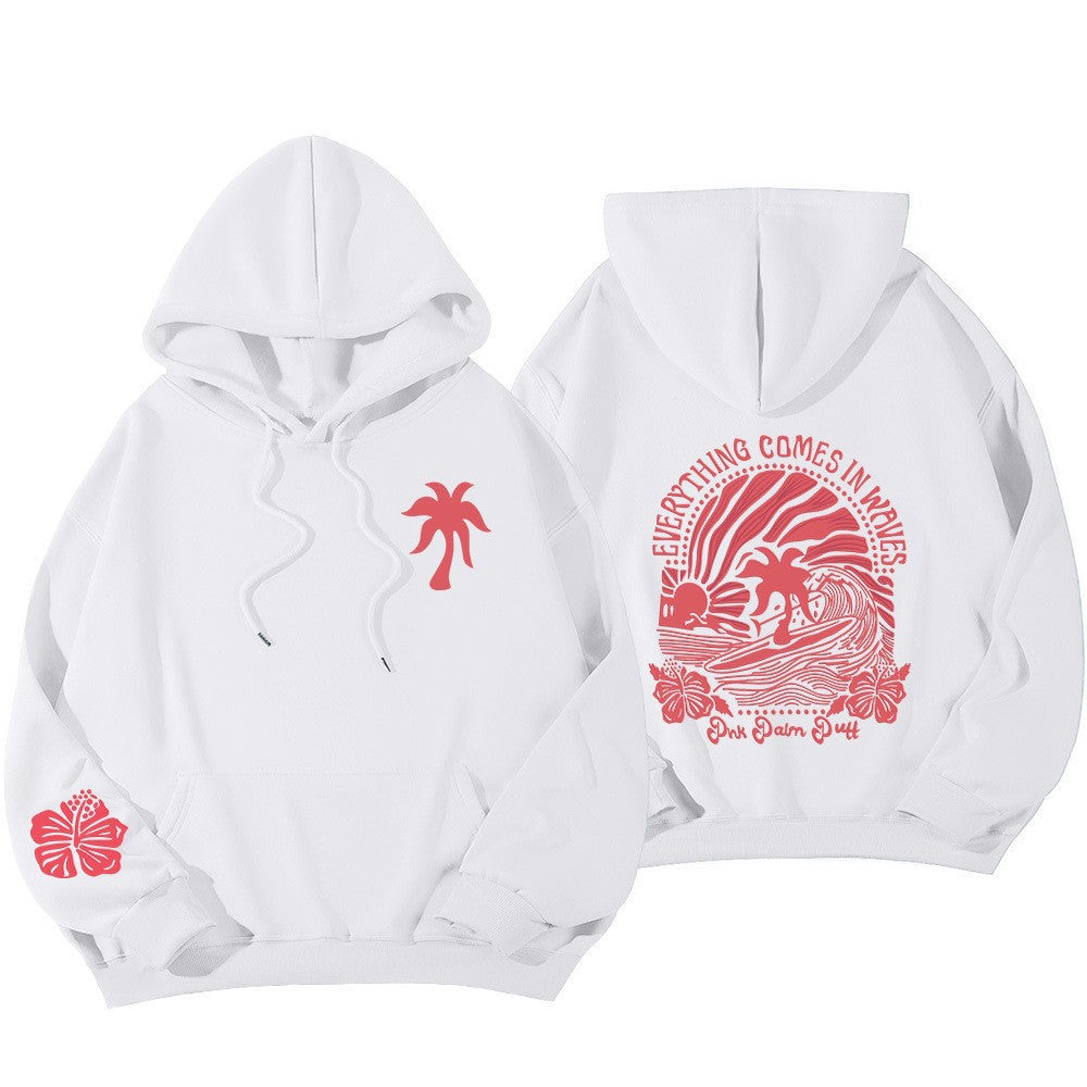 Pink Palm Puff Hoodie Ping Pong Puff Hoodie