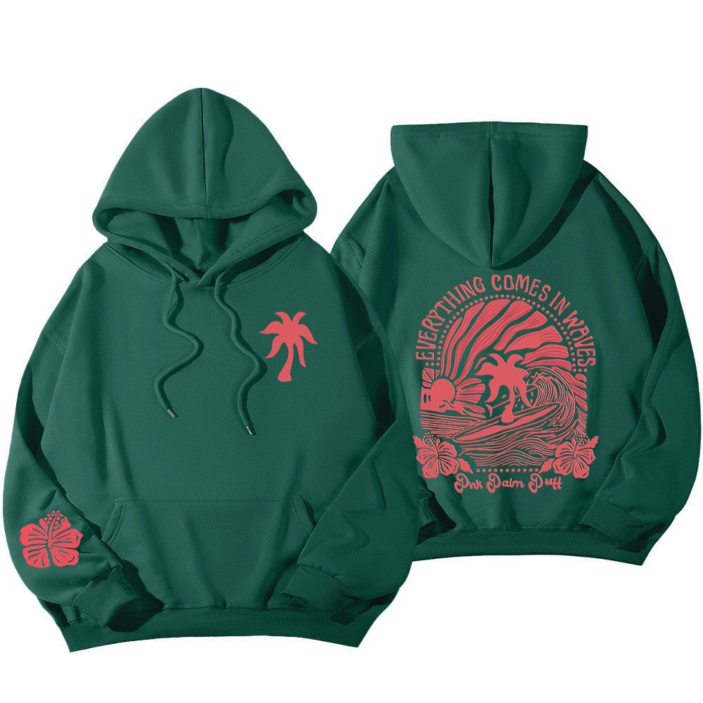 Pink Palm Puff Hoodie Ping Pong Puff Hoodie