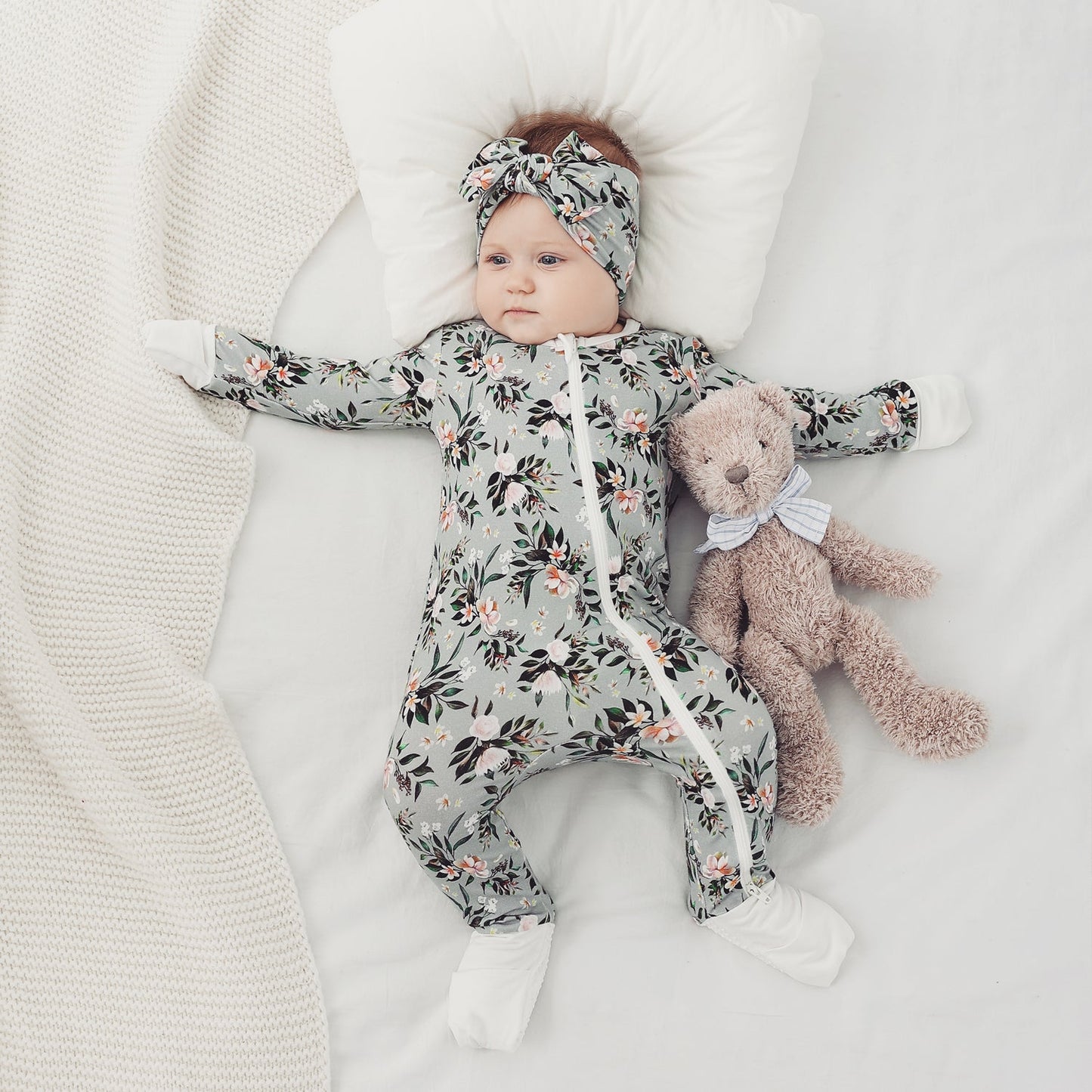 Bamboo Baby Pajamas Convertible Zipper Footie Pajamas Romper