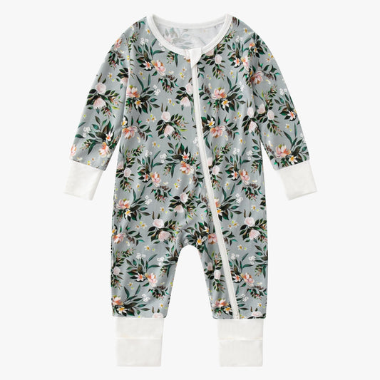Bamboo Baby Pajamas Convertible Zipper Footie Pajamas Romper