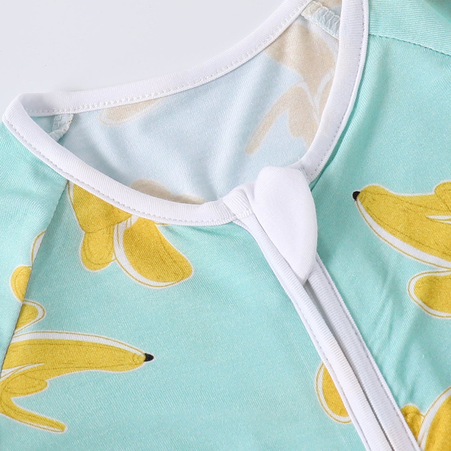 Baby Bamboo Pajamas Convertible Zipper Footie Pajamas Romper Banana Print