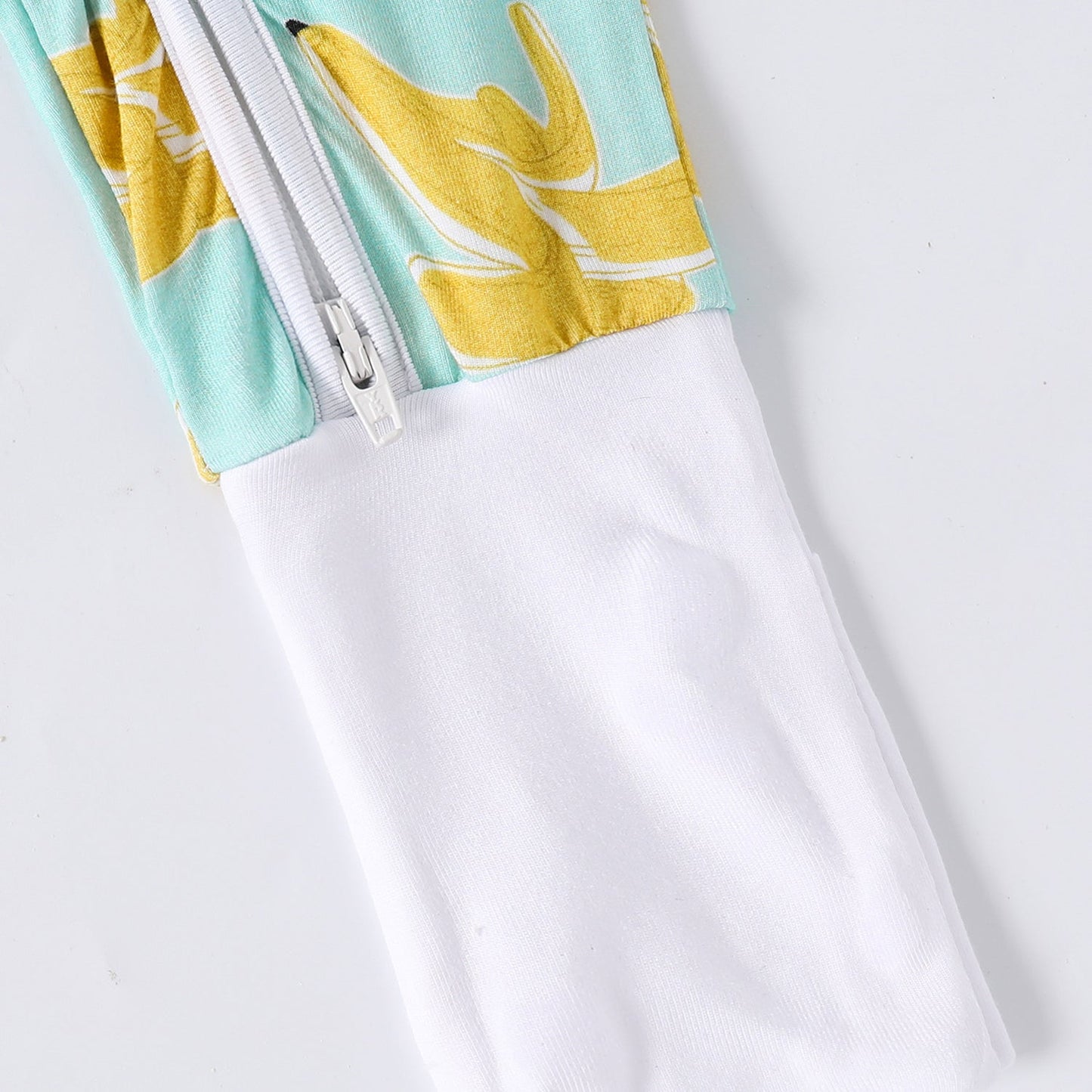 Baby Bamboo Pajamas Convertible Zipper Footie Pajamas Romper Banana Print