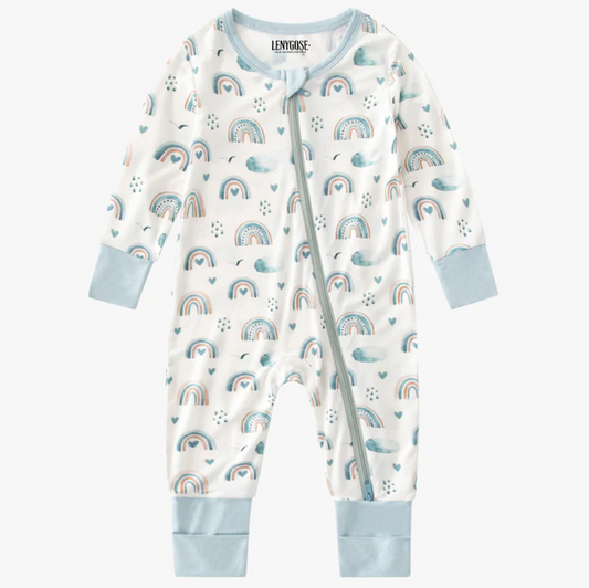 Lenygose Bamboo Baby Pajamas Convertible Zipper Footie Pajamas Romper